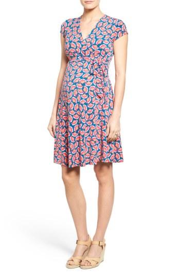 Women's Leota Cap Sleeve Faux Wrap Maternity Dress