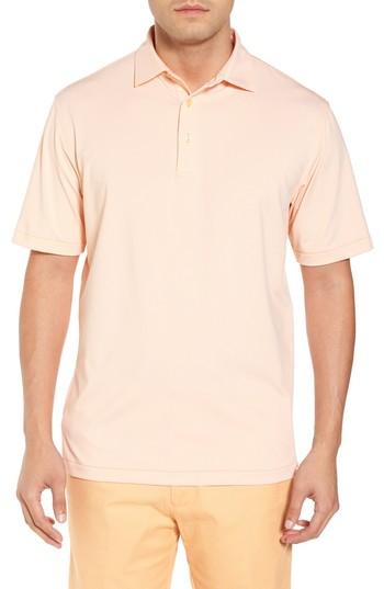 Men's Peter Millar Jubilee Stripe Jersey Polo - Orange