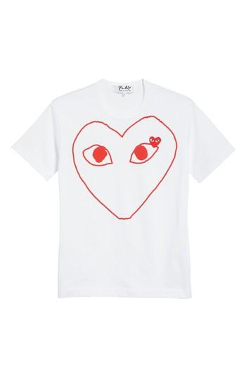 Men's Comme Des Garcons Outline Heart Graphic T-shirt