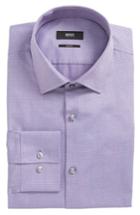 Men's Boss Jenno Slim Fit Textured Dress Shirt .5 - Purple