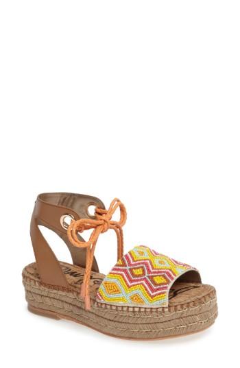 Women's Sam Edelman Neera Espadrille Platform Sandal .5 M - Brown