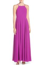 Women's Lulus Square Neck Halter Gown - Purple