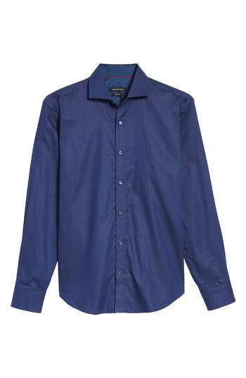 Men's Bugatchi Trim Fit Pinstripe Sport Shirt