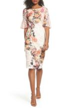 Women's Gabby Skye Print Lace Sheath Dress - Coral