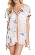 Women's Surf Gypsy Embroidered Tie-dye Cover-up Tunic - Blue