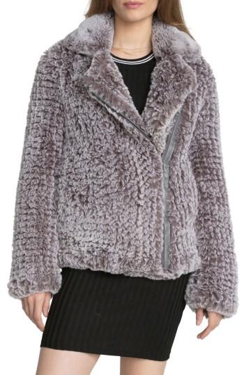 Women's Avec Les Filles Faux Fur Jacket - Grey