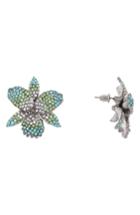 Women's Nina Pave Swarovski Crystal Flower Stud Earrings