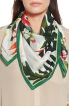 Women's Vince Camuto Tropic Floral Silk Square Scarf, Size - White