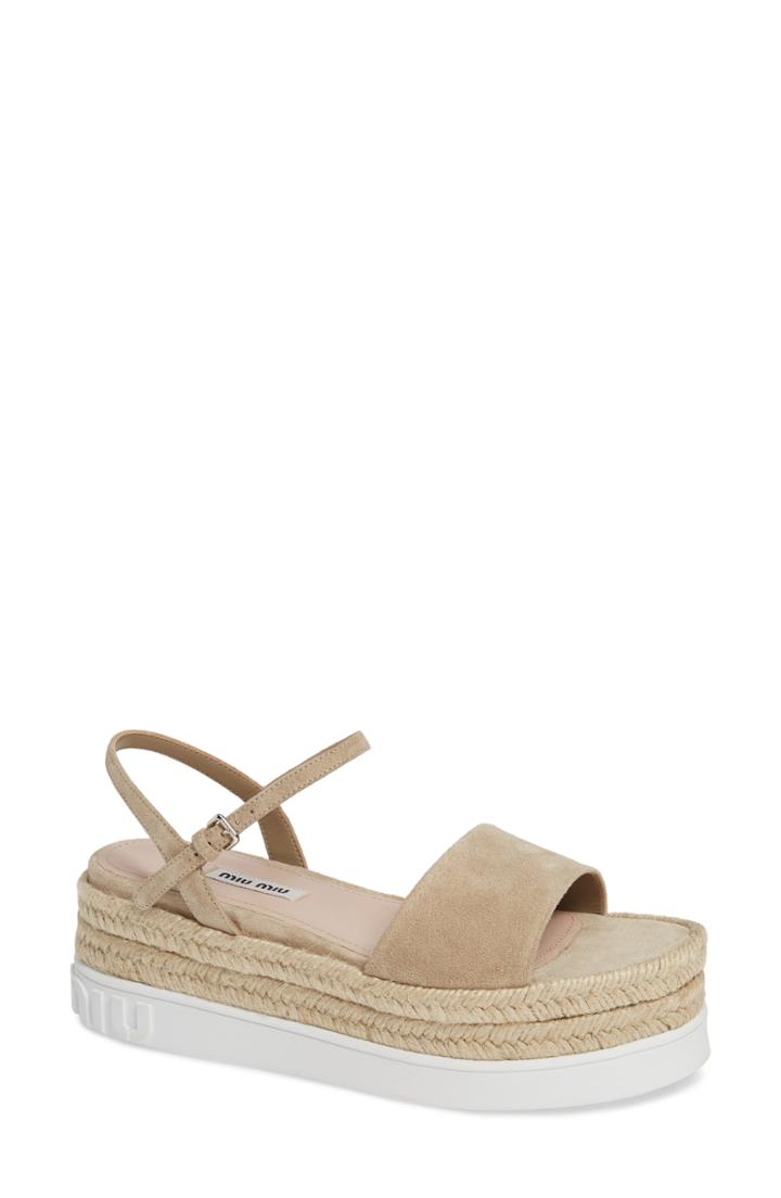 Women's Miu Miu Platform Espadrille Sandal