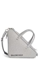 Balenciaga Extra Small Glitter Triangle Leather Bag -
