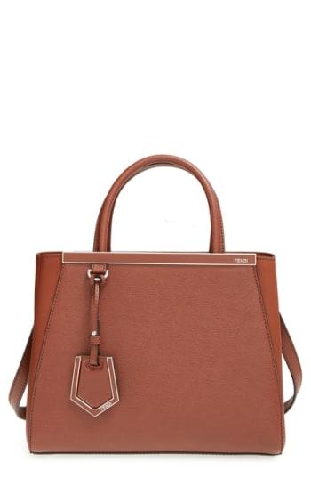 Fendi 'petite 2jours Elite' Leather Shopper - Brown