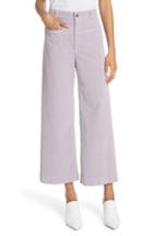 Women's A.l.c. Jay Crop Wide Leg Corduroy Pants - Purple