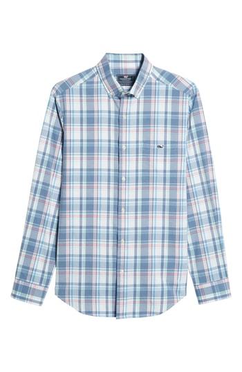Men's Vineyard Vines Otter Rock Regular Fit Plaid Sport Shirt - Red