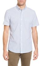 Men's 1901 Trim Fit Seersucker Short Sleeve Sport Shirt - Blue