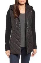 Women's Eileen Fisher Hooded Merino Wool Trim Jacket - Black