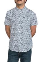 Men's Rvca Print Woven Shirt - White