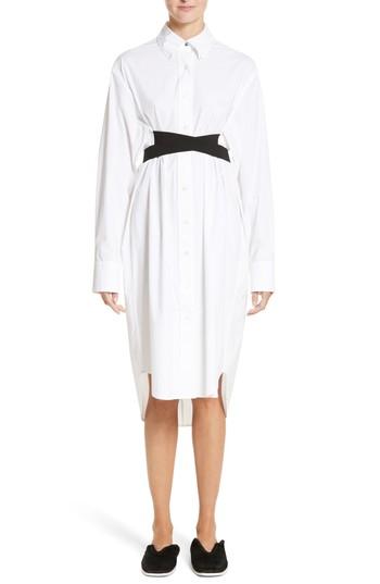 Women's Proenza Schouler Pswl Belted Poplin Shirtdress