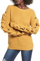 Women's Leith Twist Sleeve Sweater, Size - Yellow