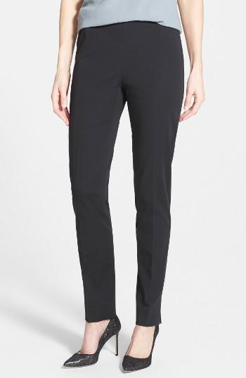 Women's Lafayette 148 New York 'chrystie' Stretch Twill Pants - Black
