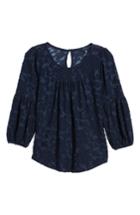 Women's Lucky Brand Textured Peasant Blouse - Blue