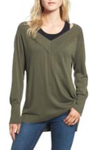 Women's Trouve Spliced Tank Sweater - Green