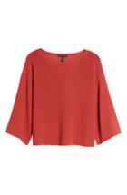 Women's Eileen Fisher Organic Cotton Blend Sweater, Size - Coral