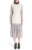 Women's Burberry Farnborough Pleated Check Silk Midi Skirt Us / 38 It - Red