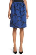 Women's Oscar De La Renta Floral Fil Coupe Skirt - Blue
