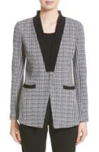 Women's St. John Collection Mini Houndstooth Plaid Jacket - Grey