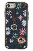 Rebecca Minkoff Luxe Double Up Embroidered Iphone 7 Case - Black