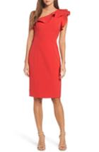 Women's Eliza J Ruffle One-shoulder Dress - Red