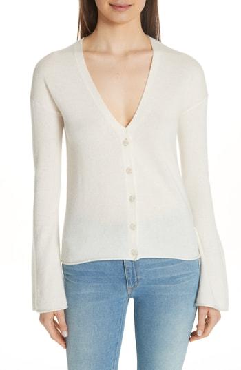 Women's Theory Bell Sleeve Cashmere Cardigan, Size - Ivory
