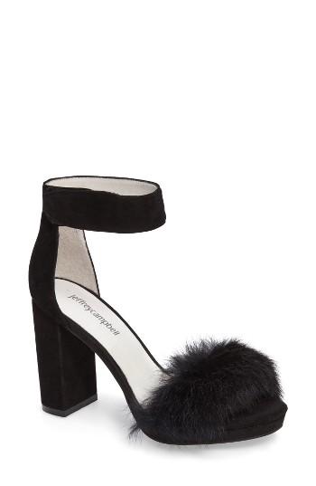 Women's Jeffrey Campbell Lindsay Genuine Rabbit Fur Sandal