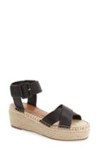 Women's Sole Society 'audrina' Platform Espadrille Sandal .5 M - Black