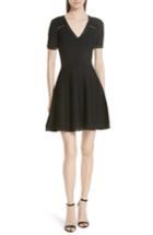 Women's Milly Textured Pointelle Fit & Flare Dress, Size - Black