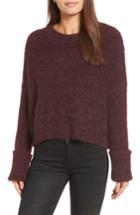 Women's Kenneth Cole New York Large Cuff Crop Sweater - Burgundy