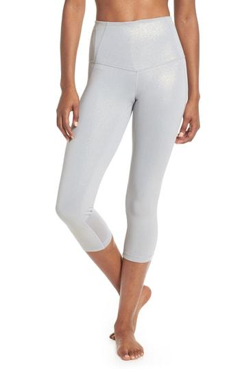 Women's Zella Hatha High Waist Laminate Crop Leggings