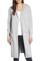 Women's Eileen Fisher Organic Cotton Hooded Cardigan, Size - Grey