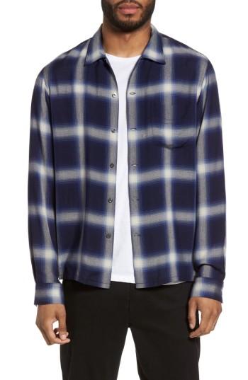 Men's Vince Ombre Check Sport Shirt, Size - Blue