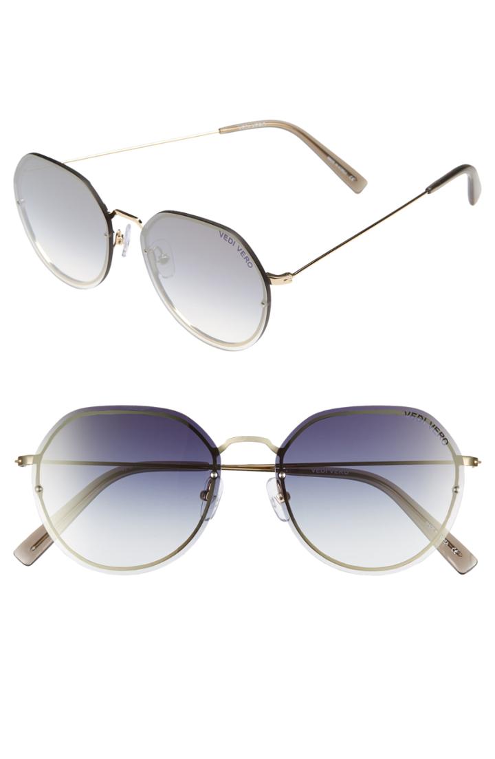 Women's Vedi Vero 56mm Round Sunglasses - Black/ Gold