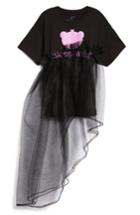 Women's Nicopanda Oversize Trademark Tee Dress With Tulle Skirt, Size - Black