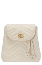 Gucci Gg Marmont 2.0 Matelasse Leather Mini Backpack - White