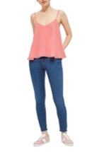 Women's Topshop Rouleau Swing Camisole Us (fits Like 2-4) - Pink