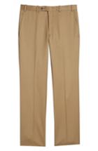 Men's John W. Nordstrom Torino Flat Front Wool Gabardine Trousers - Brown