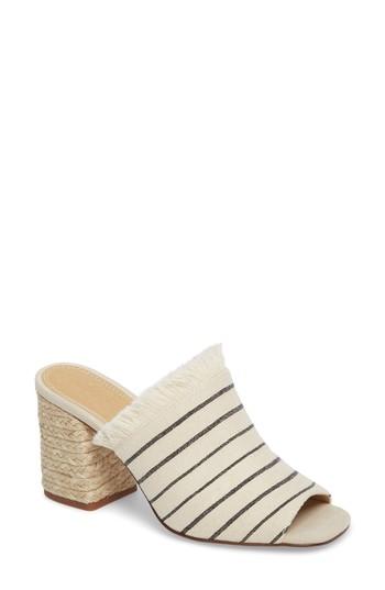 Women's Splendid Baron Fringed Block Heel Slide .5 M - White