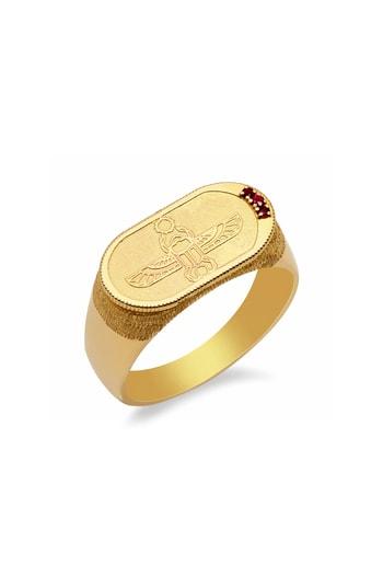 Women's Conges Old School Ruby Scarab Ring