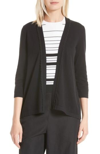Women's Kate Spade New York Open Cotton & Cashmere Cardigan, Size - Black