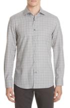 Men's Ermenegildo Zegna Classic Fit Windowpane Sport Shirt - Brown