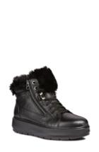 Women's Geox Kaula Abx Waterproof Faux-fur Cuff Sneaker Us / 35eu - Black