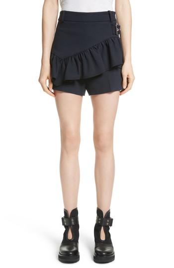 Women's 3.1 Phillip Lim Ruffle Apron Shorts - Blue